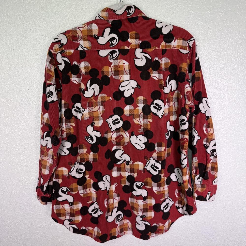 Vintage Mickey Mouse Shirt Womens Corduroy Button Up Top Disney Poppins Grace Co - Picture 2 of 12